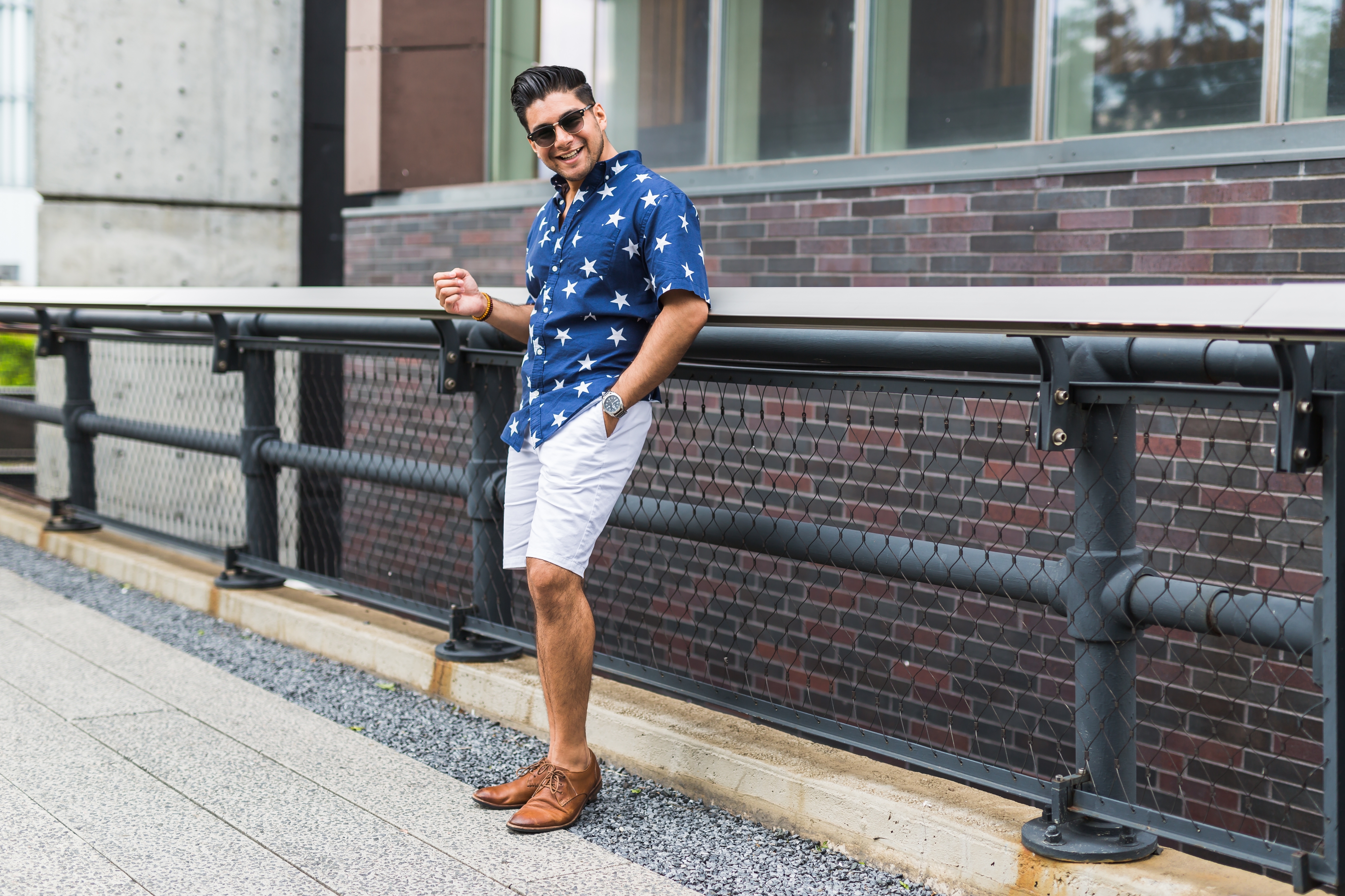 what to wear for july 4th - Casablanca / Americana Old navy star print shirt - dandy in the bronx