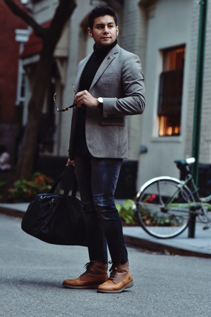 Turtleneck store with blazer