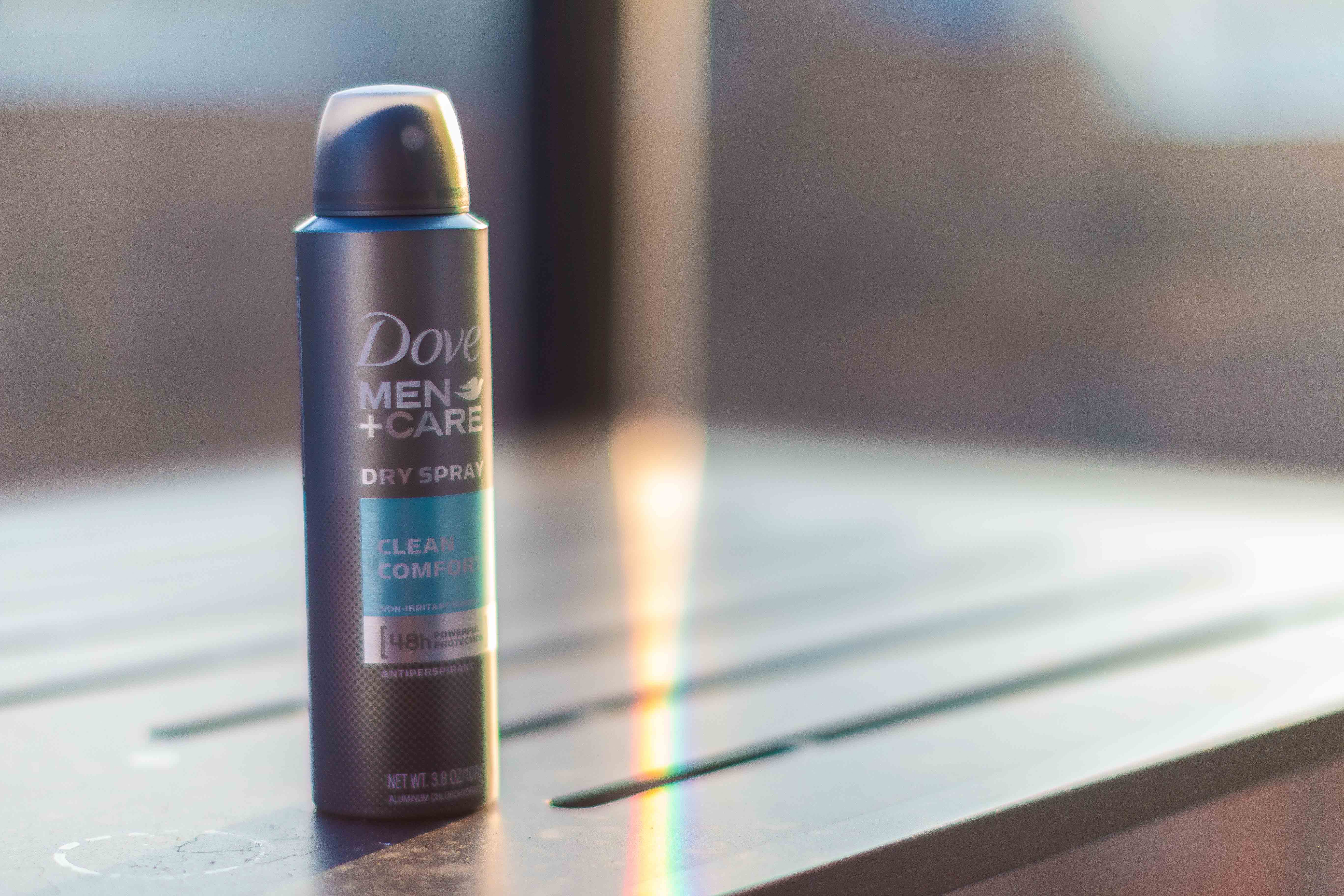 the-7-best-grooming-tips-for-the-traveling-man-Dove Men+Care Dry Spray Antiperspirant Deodorant