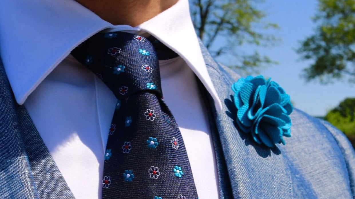 dark knot tie in blue bronx