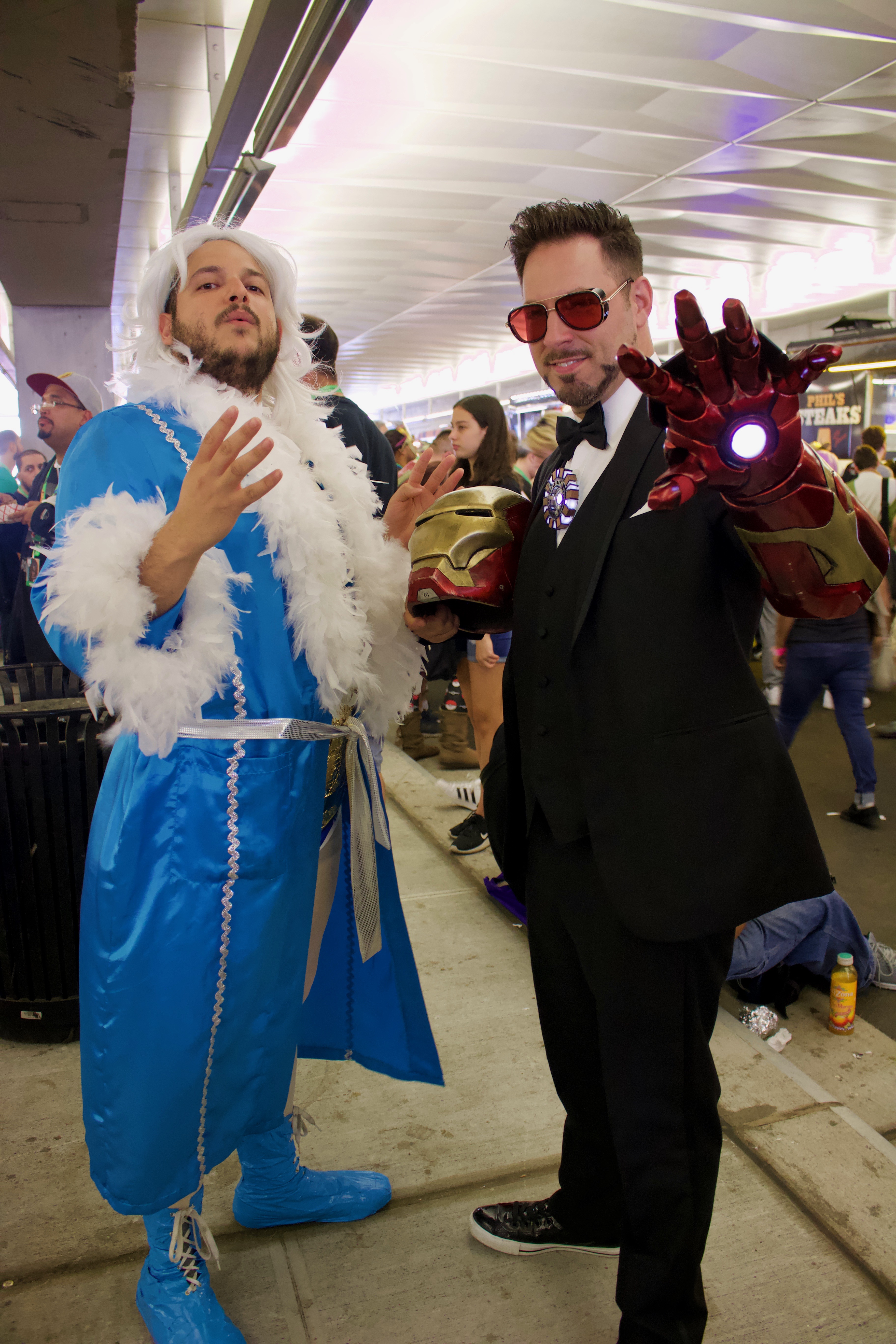 suited tony stark iron man cosplay new york comic con 2017