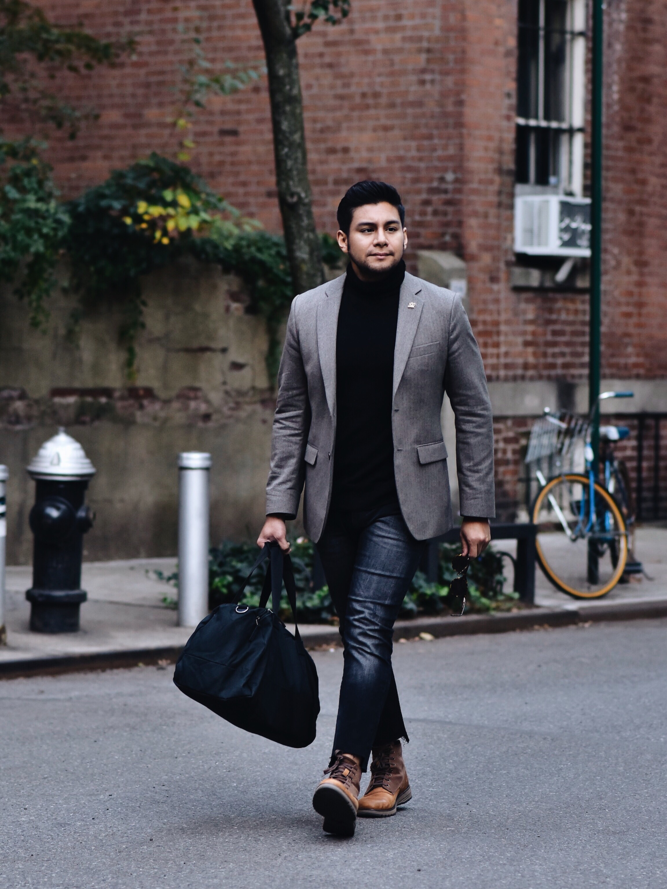 blazer and turtleneck combo