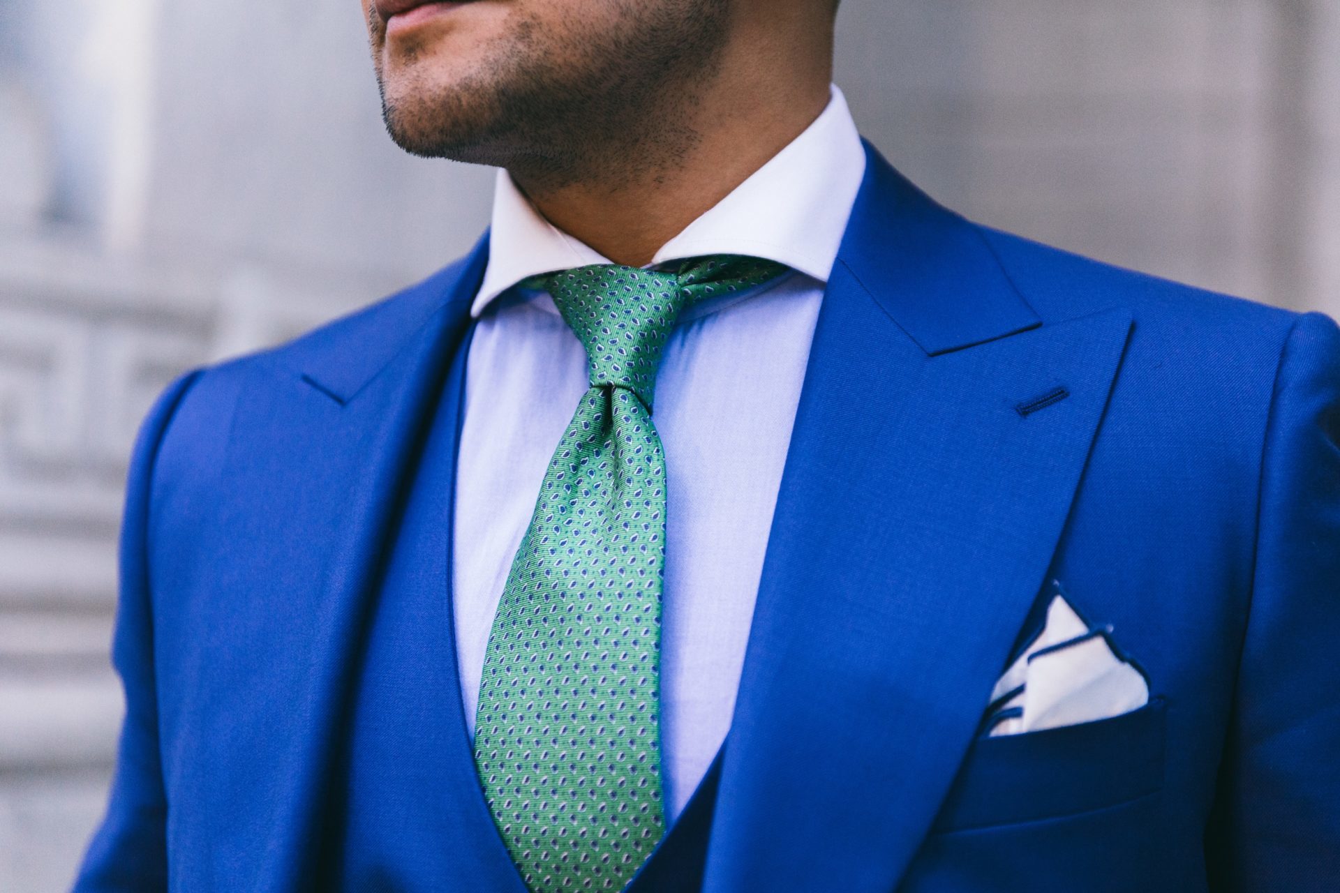 institchu blue three piece suit with custom lining - dandy in the bronx