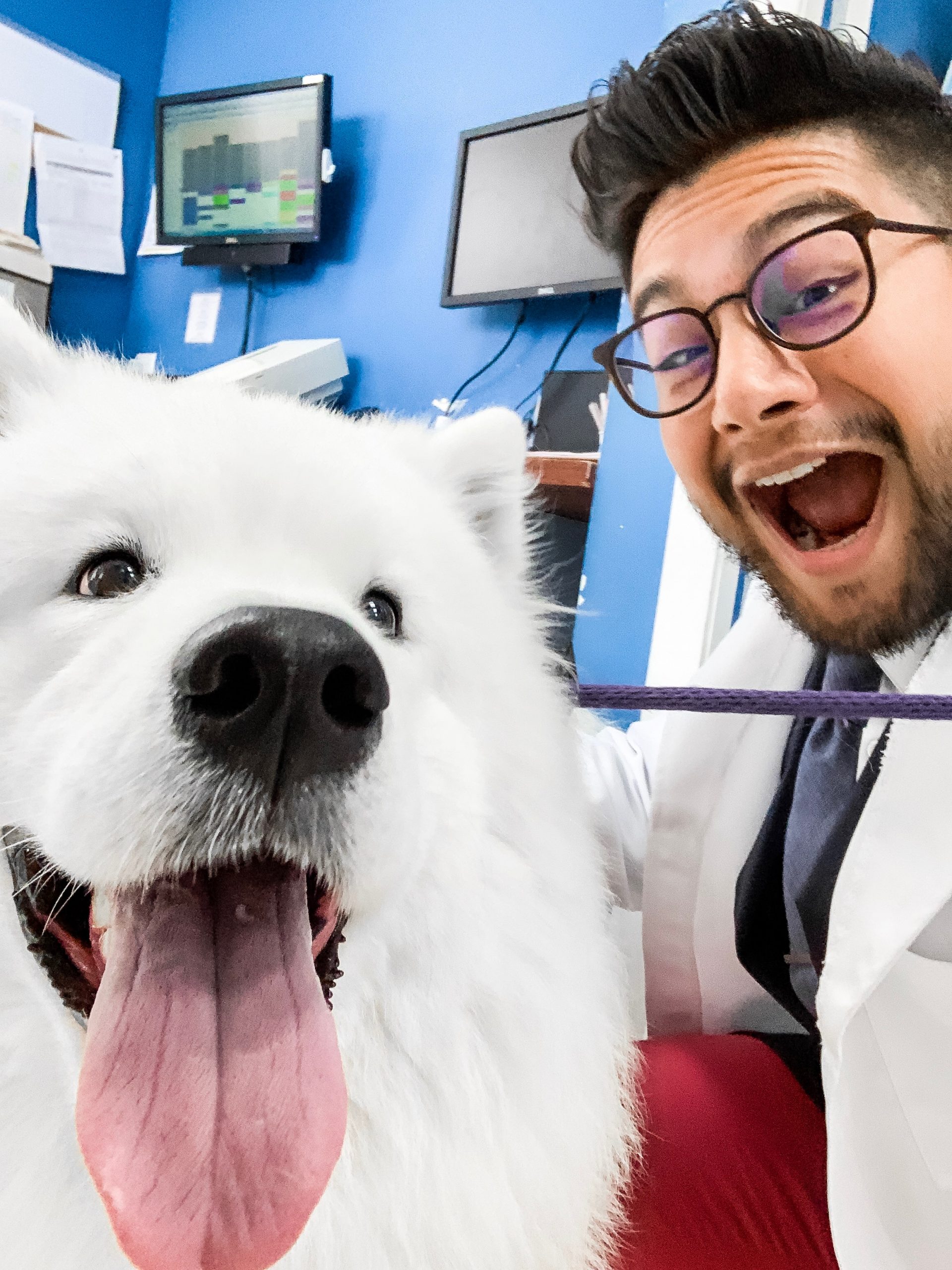 Dentist - man in lab coat - Latino dentist - suit and lab coat - dandy in the bronx