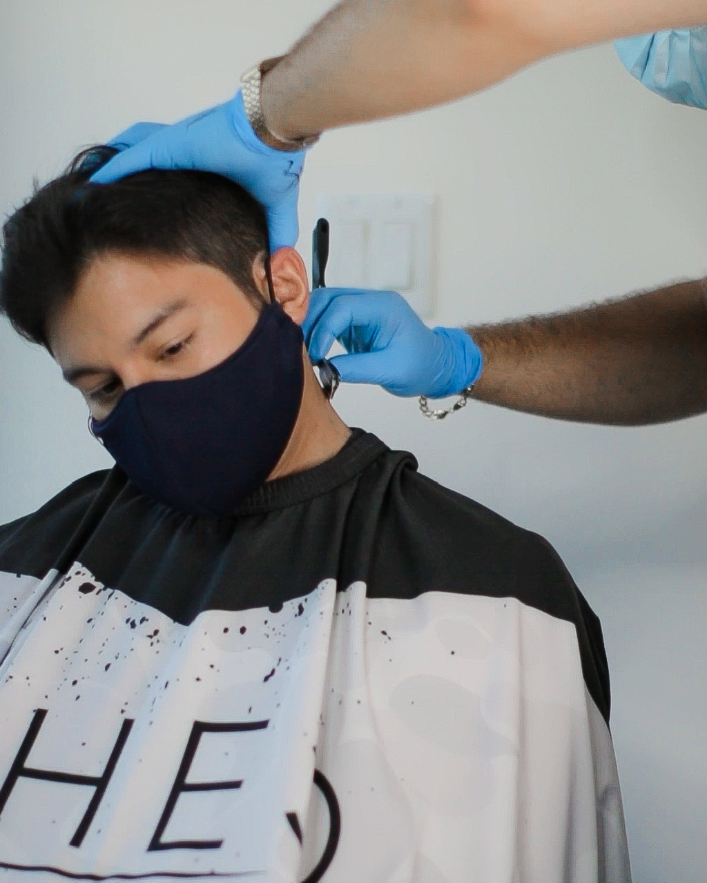 dandy in the bronx getting a hair cut - face mask hair cut - getting a hair cut with a face mask - face mask 