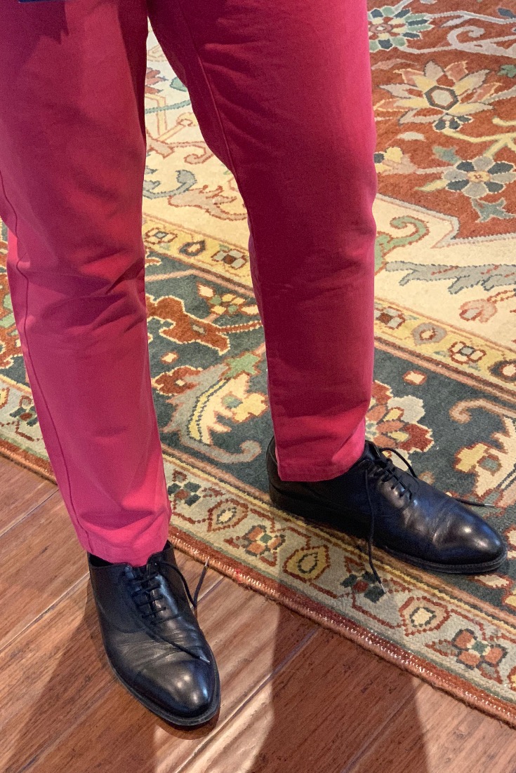 red chinos from peter manning nyc - dandy in the bronx