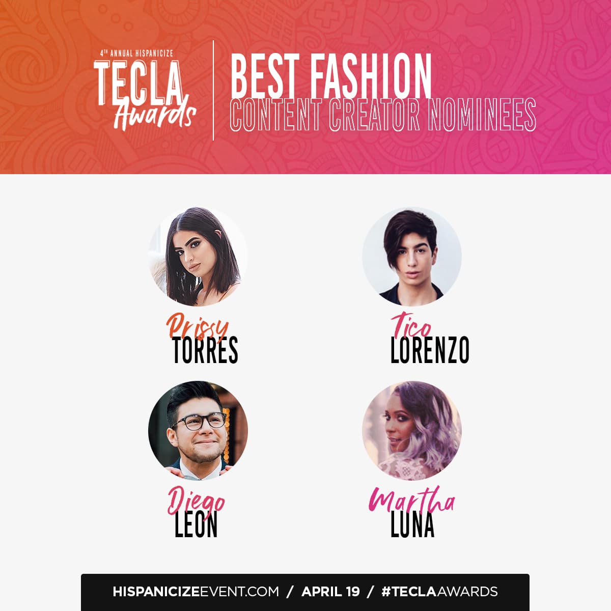 TECLA Awards Best Fashion Category Nominees Layout