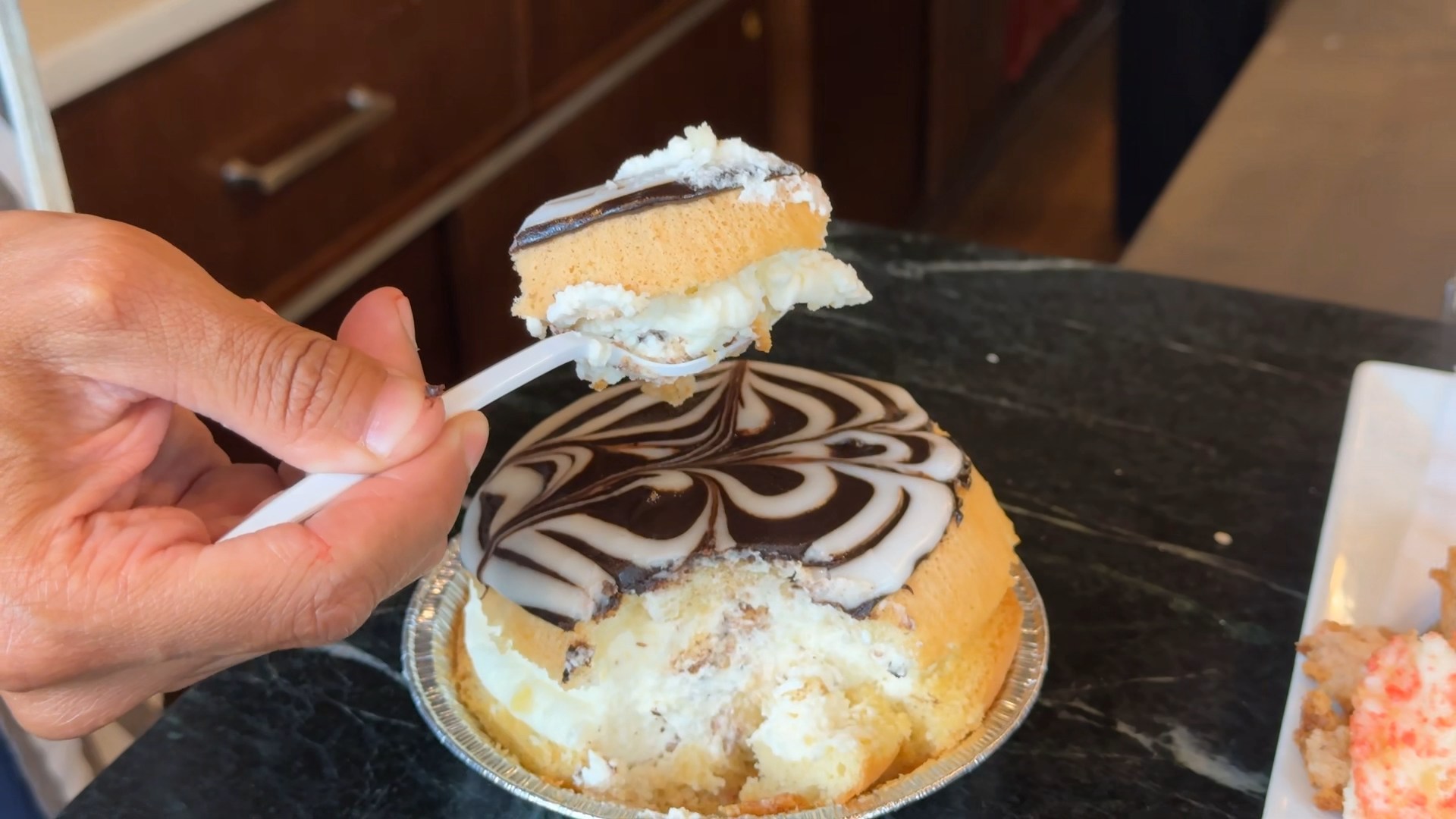 The famous Boston Cream Pie at Conti's Pastry Shoppe