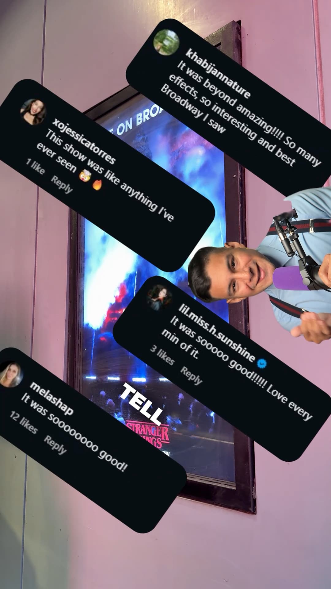 Diego Leon reviewing Stranger Things The First Shadow on Broadway